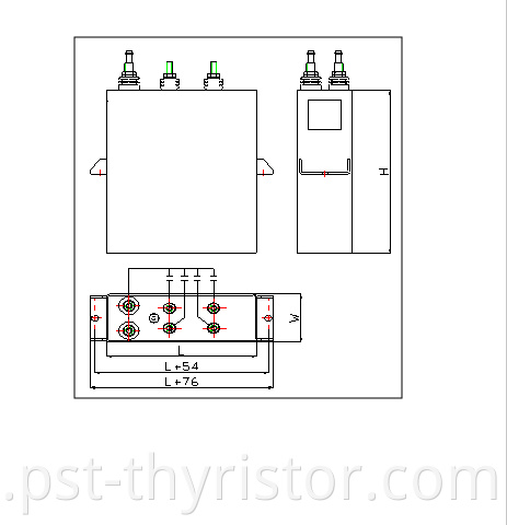 frequency water cooled DC filter power capacitor